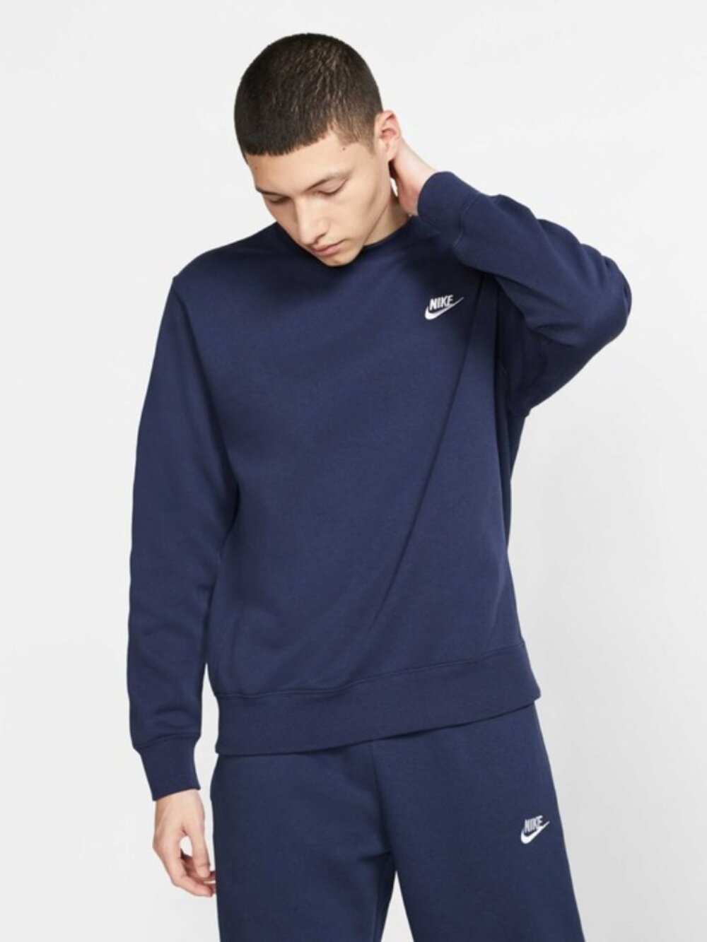 Nike Men's Sportswear Club Crew Fleece - Navy
